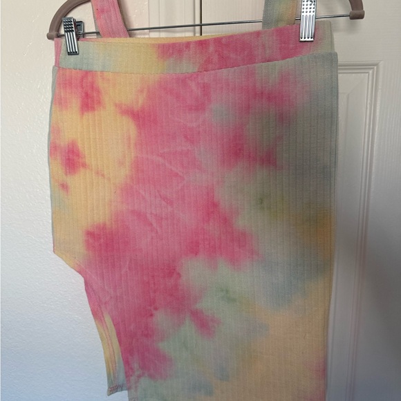 Fashion Nova 2 Piece Colorful Tie-Dye Crop Top with Skirt - Picture 2 of 4